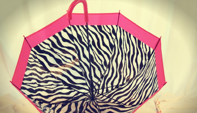 Stylish Zebra Print Pink Canopy Umbrella