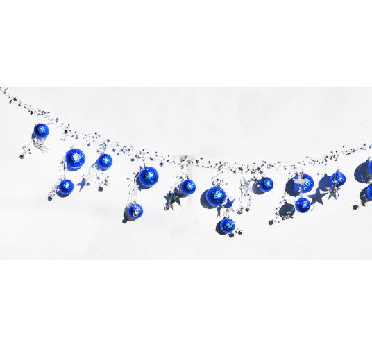 Christmas Bulbs and Stars Garland 7 Feet / 2.1m