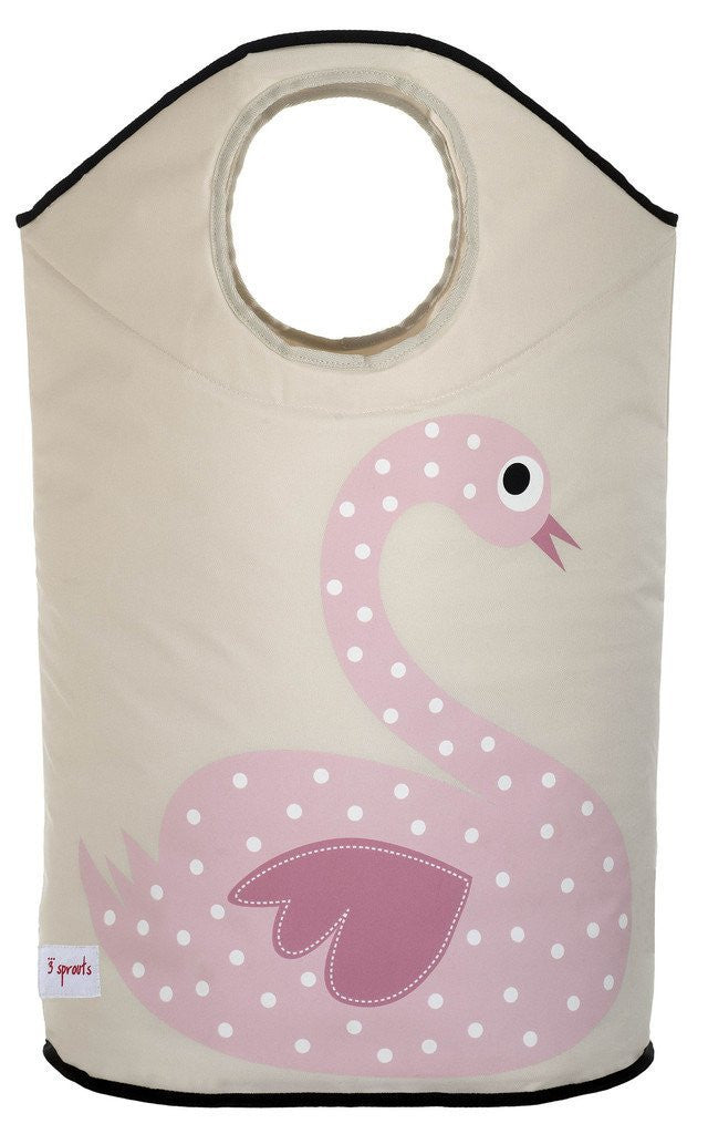 3 Sprouts Canvas Storage Laundry Hamper Swan