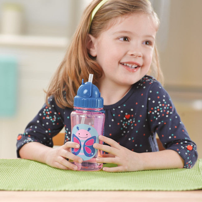 Skip Hop Zoo Little Kid Straw Bottle Butterfly