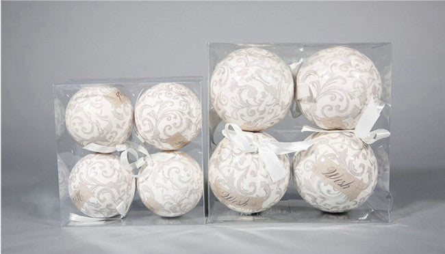 4 Elegant Christmas Tree Bulbs - 3 Inch