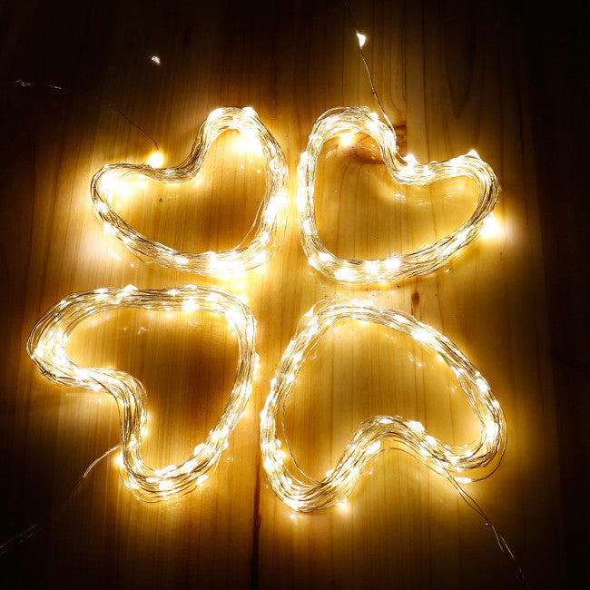 Pack of 120 LED Bendable Christmas Lights Solar Battery Powered