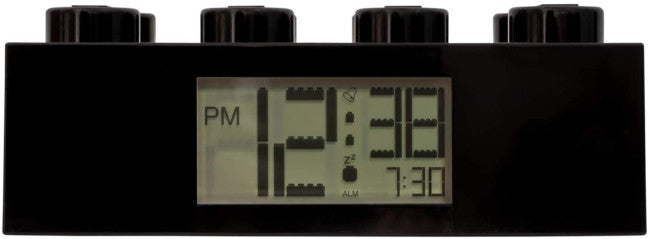 Lego Black Brick Light Up Alarm Clock