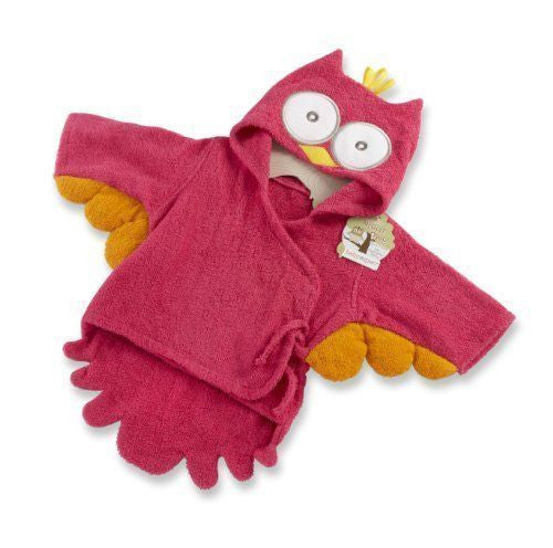 Baby Aspen My Little Night Owl Hooded Terry Spa Robe Pink