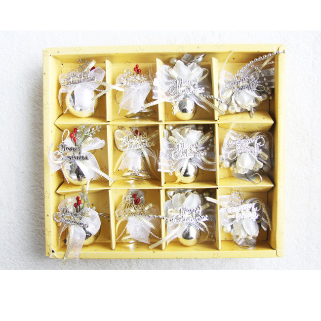 Elegant 12 Pc Christmas Bulb and Bell Set