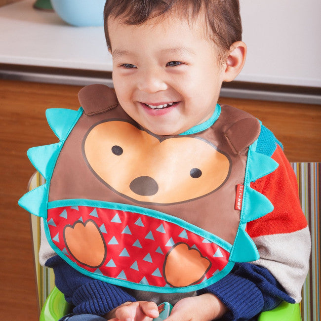 Skip Hop Zoo Tuck-Away Baby Bib Hedgehog