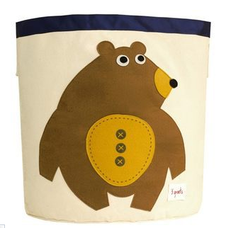 3 Sprouts Animal 100% Cotton Canvas Storage Bin