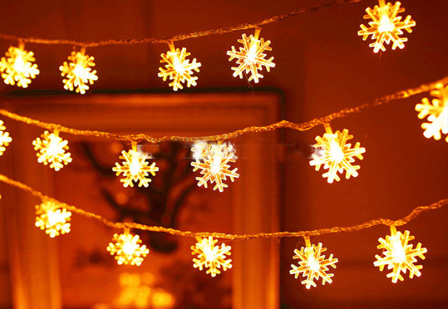 Snowflake Shape LED Christmas Lights - 10 Meters / 32 Feet