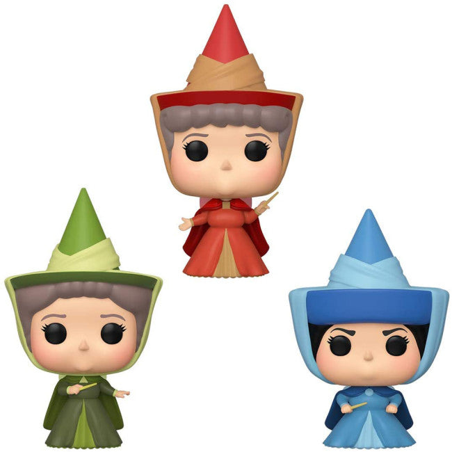 Funko Pop Sleeping Beauty - Flora, Fauna Merryweather Fairy Godmother Vinyl Figure 3 Pack