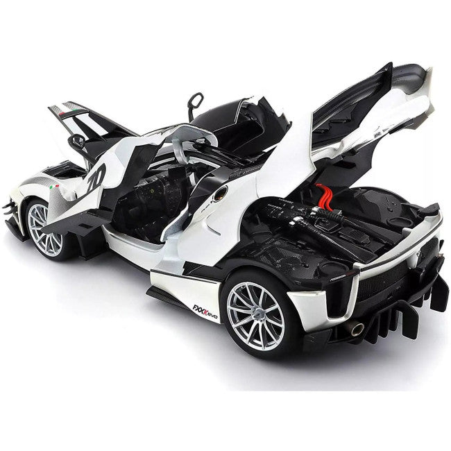 Ferrari FXX-K Evo #70 White 1/18 Diecast Model Car Bburago