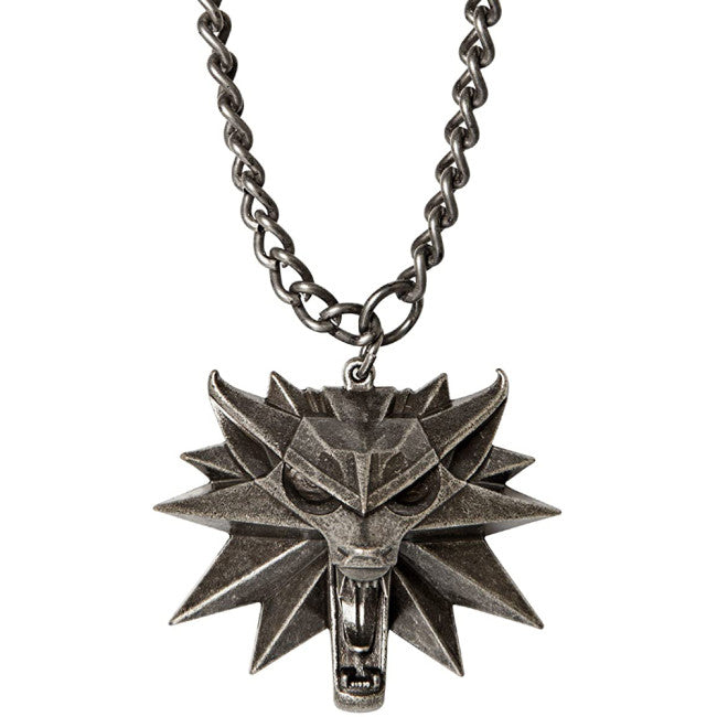 The Witcher 3 Necklace with White Wolf Medallion