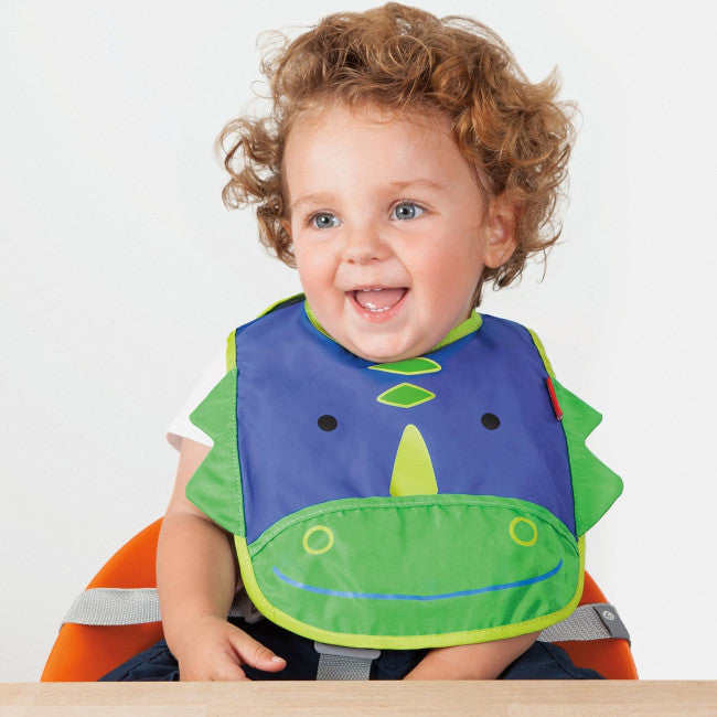 Skip Hop Zoo Tuck-Away Baby Bib Dinosaur