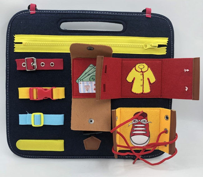 Kids At Home Learning Set Shoe Laces, Zippers, Letters, Buttons