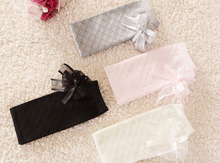 Fashion Girl's Quilted Socks Stockings Silk Ribbons