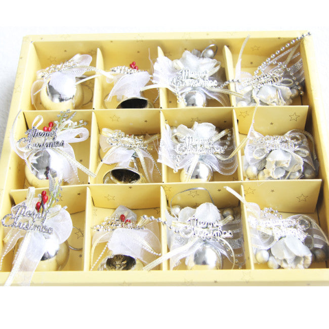 Elegant 12 Pc Christmas Bulb and Bell Set