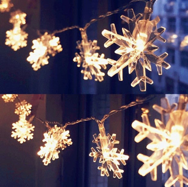 Snowflake Shape LED Christmas Lights - 10 Meters / 32 Feet