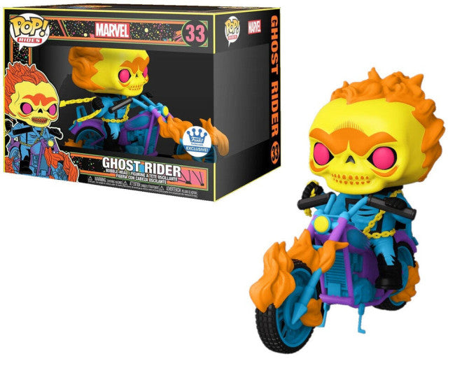 Funko Pop Ghost Rider Deluxe Rides (Black Light) #33 Vinyl Figure