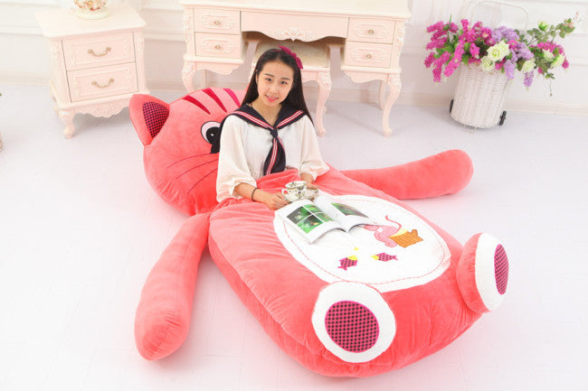 Giant Cat Plush Pillow Bed 200cm 6.5ft