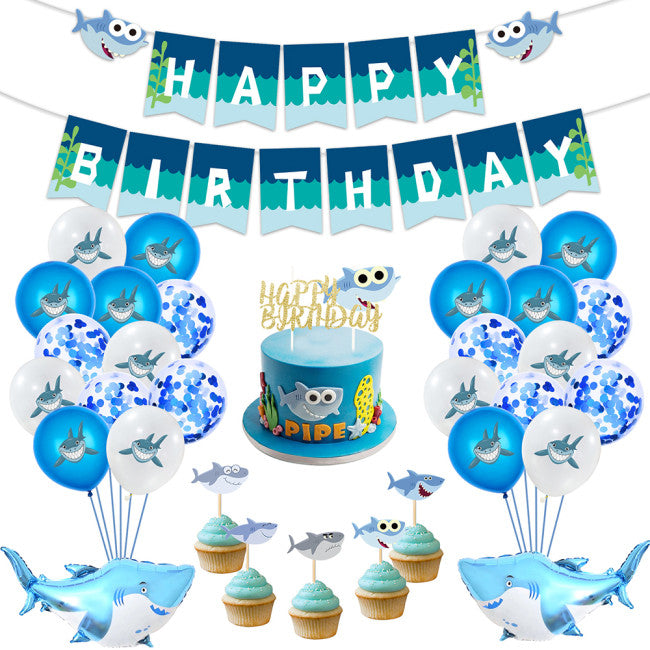 Shark Birthday Party Decoration Mega Pack Theme