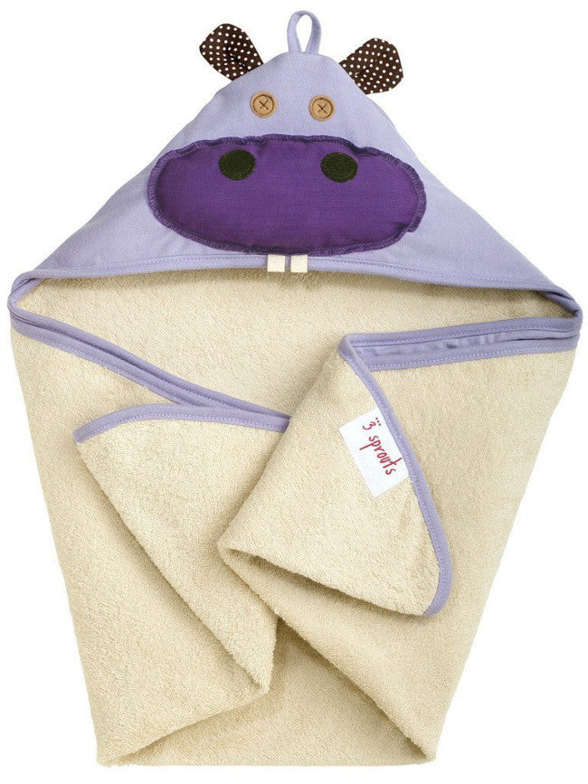 3 Sprouts Hooded Towel Hippo