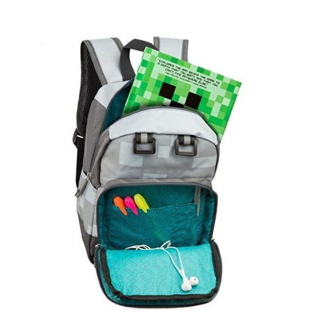 Minecraft Miner Kids School Backpack Grey