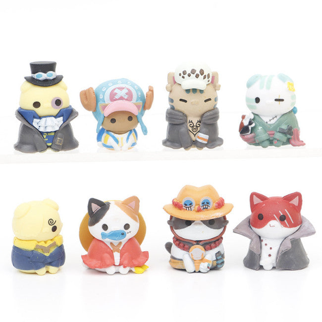 One Piece Cat Cosplay 8pc Figure Set