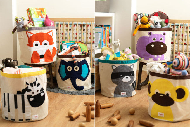 3 Sprouts Animal 100% Cotton Canvas Storage Bin