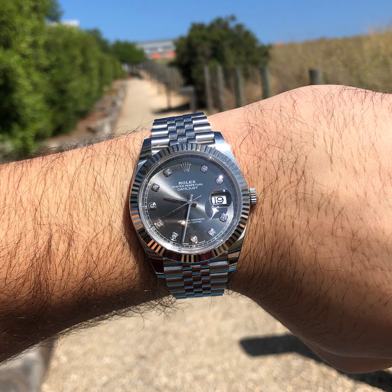 rol€x DateJust 41 Rhodium Diamond Dial 126334 Steel & 18k White Gold