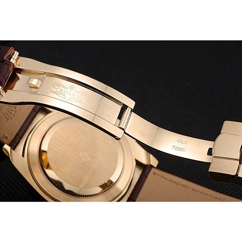 rol€x Cosmograph Daytona Gold Case White Dial Brown Leather Bracelet 622633