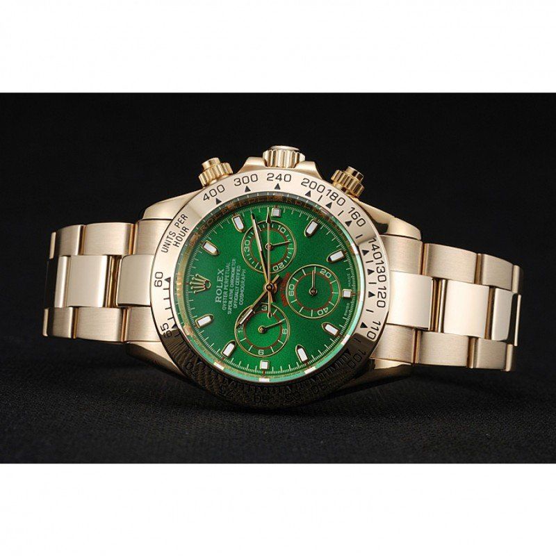 rol€x Cosmograph Daytona Green Dial Rose Gold Case And Bracelet 1454244