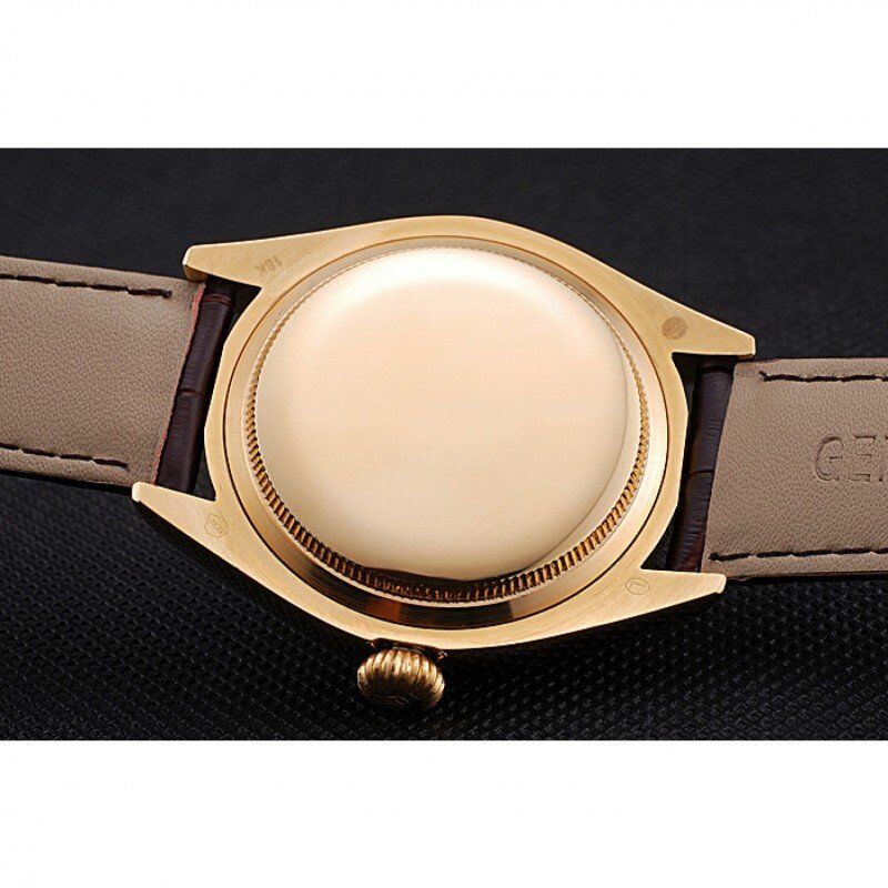 rol€x Cellini White Dial Gold Case Brown Leather Strap 622833