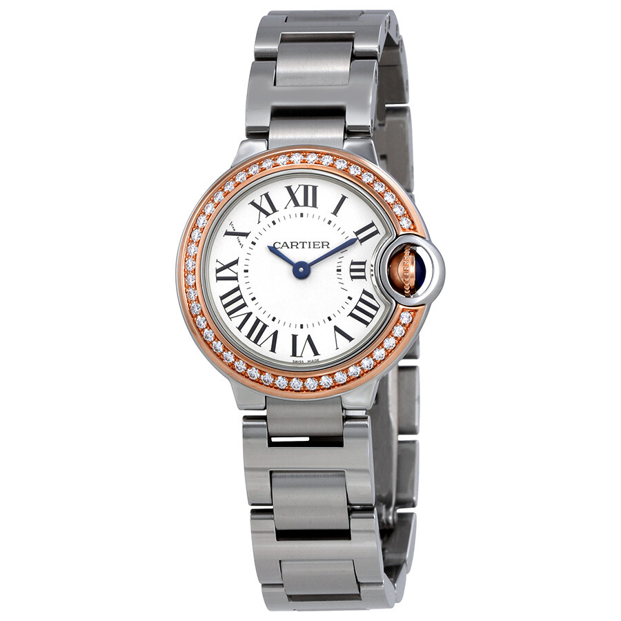 C@RTIER Ballon Bleu Stainless Steel & 18K Rose Gold & Diamonds Lady��s Watch, WE902079