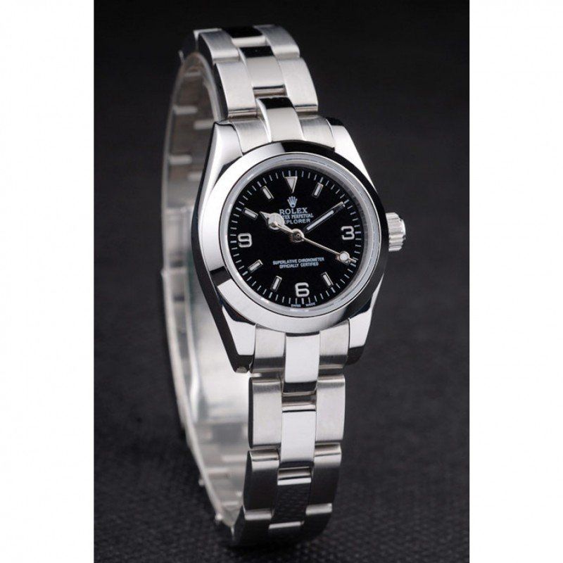 rol€x Explorer Polished Stainless Steel Black Dial 98089