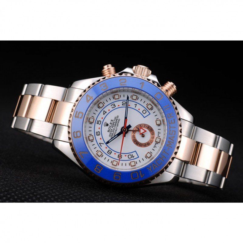 rol€x Yacht-Master Blue Ceramic Bezel White Dial Watch