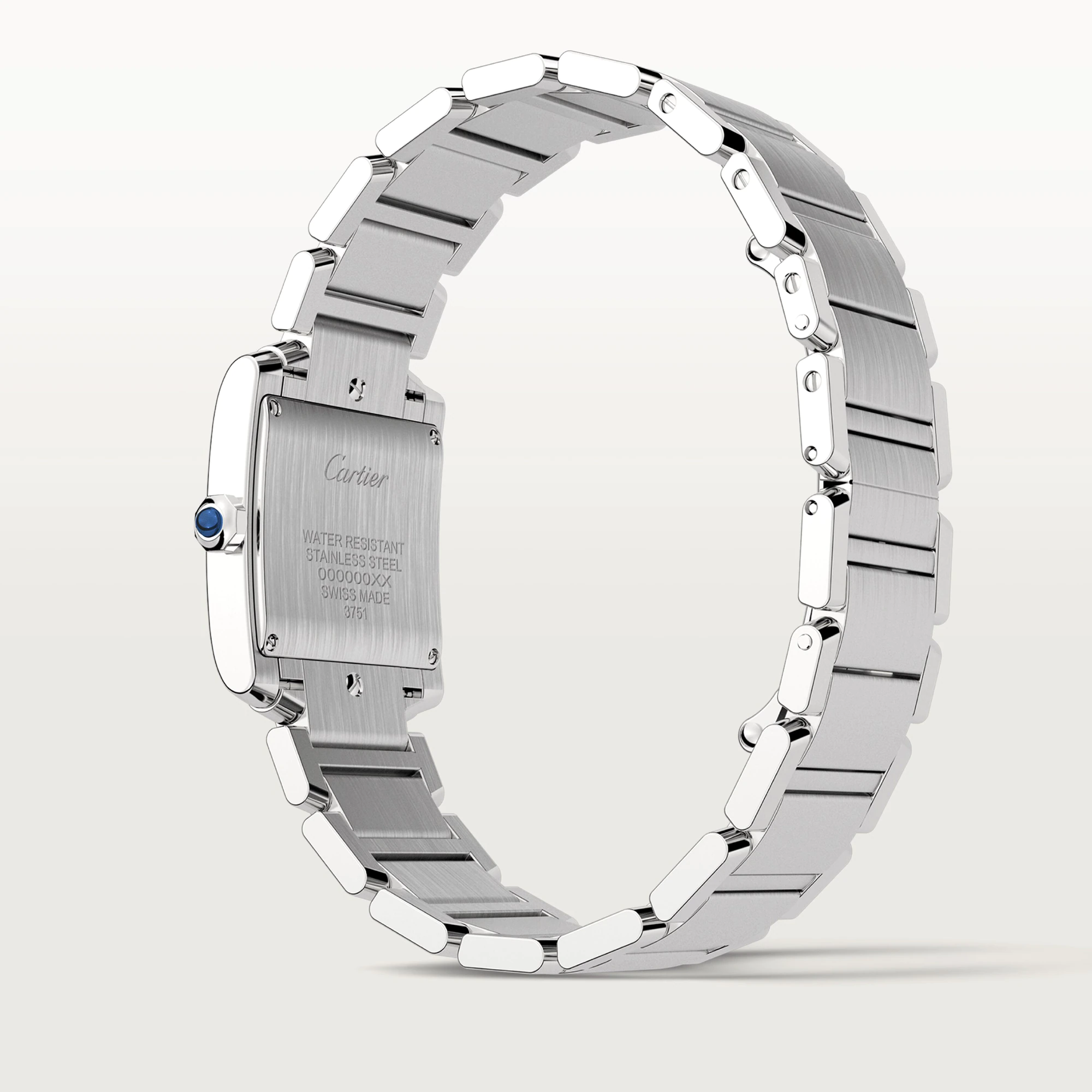 C@RTIER Tank Francaise Stainless Steel & Diamonds Ladies Watch, W4TA0009