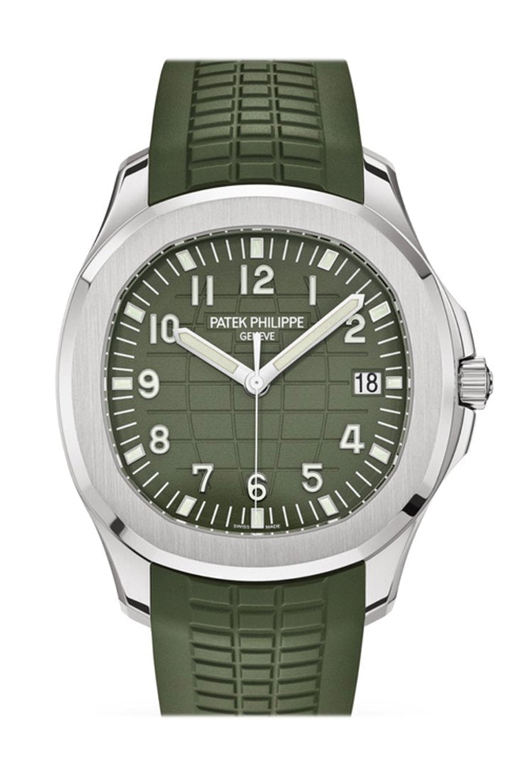 PAT€K PHIL!PPE Aquanaut Khaki Green Dial Watch 5168G-010