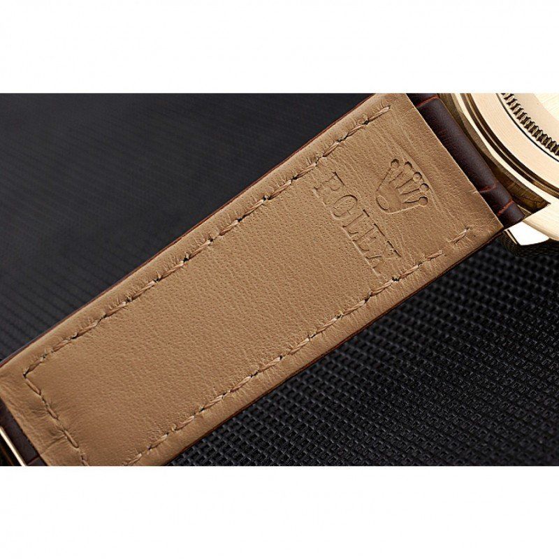 rol€x Cosmograph Daytona Gold Case White Dial Brown Leather Bracelet 622633