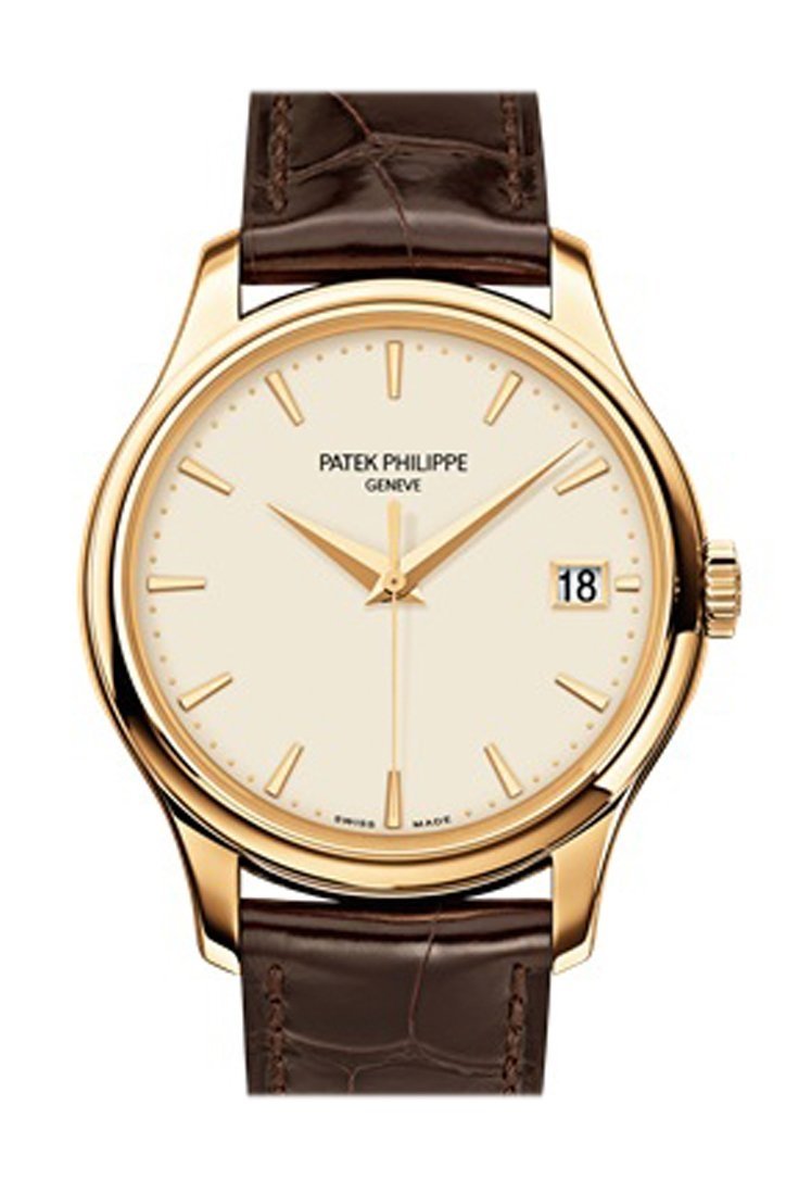 PAT€K PHIL!PPE Calatrava Ivory Dial 18kt Yellow Gold 39mm Men's Watch 5227J-001