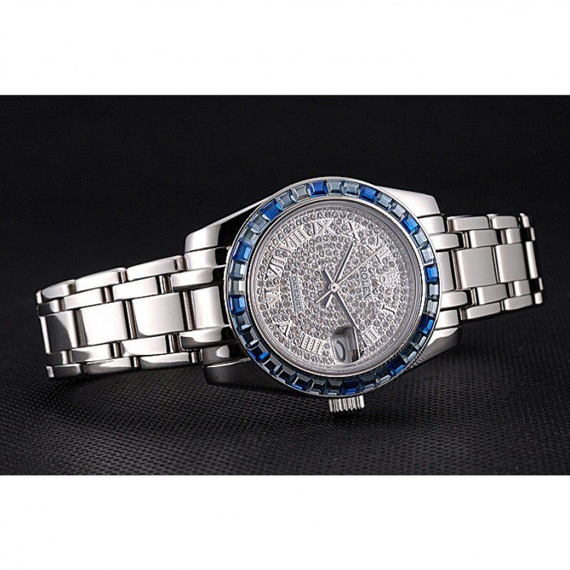 rol€x Datejust Diamond Dial Blue Jewels Bezel Stainless Steel Case And Bracelet 622834