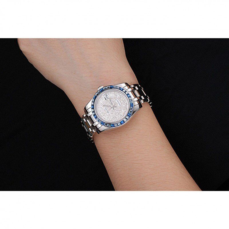 rol€x Datejust Diamond Dial Blue Jewels Bezel Stainless Steel Case And Bracelet 622834