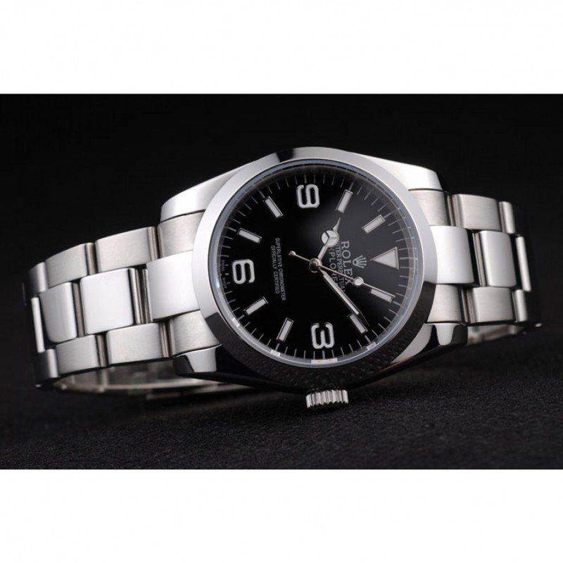 rol€x Explorer Polished Stainless Steel Black Dial 98087