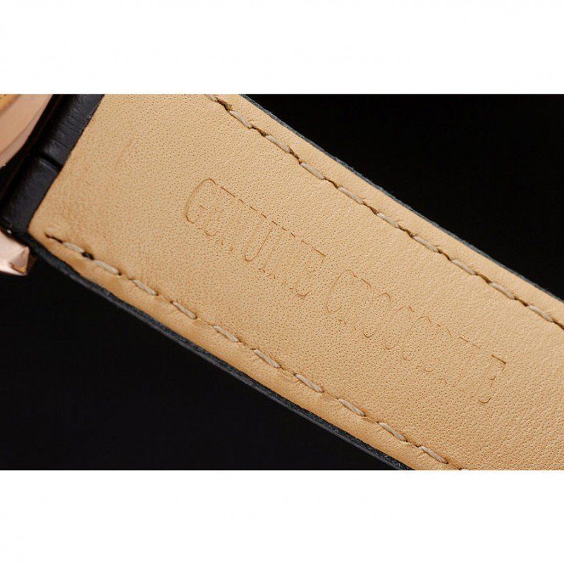 rol€x Daytona Rose Gold Case Black Dial Black Leather Strap