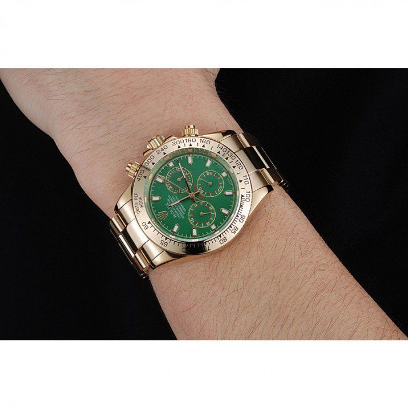 rol€x Cosmograph Daytona Green Dial Rose Gold Case And Bracelet 1454244