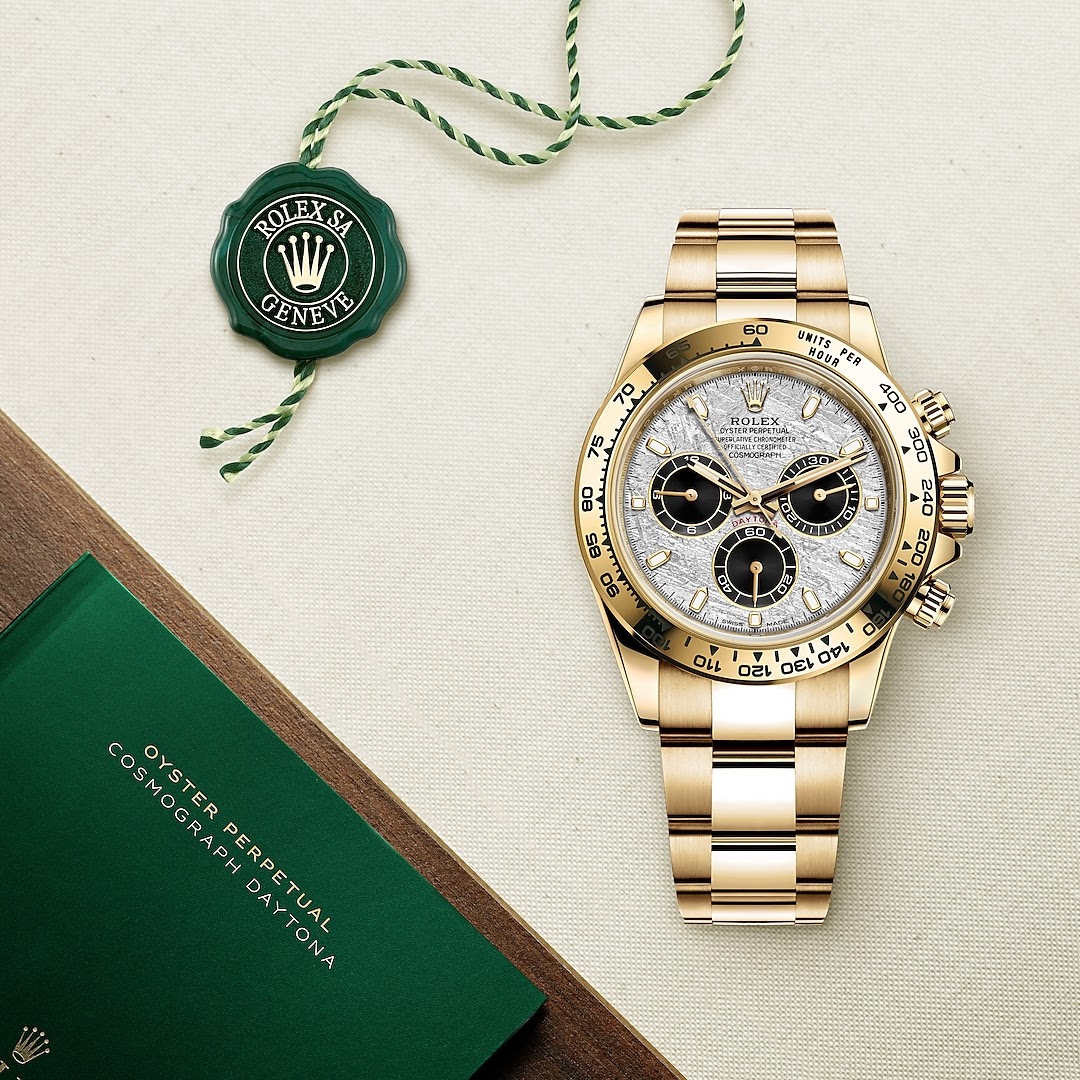 rol€x Cosmograph Daytona Yellow Gold Meteorite 116508-0015