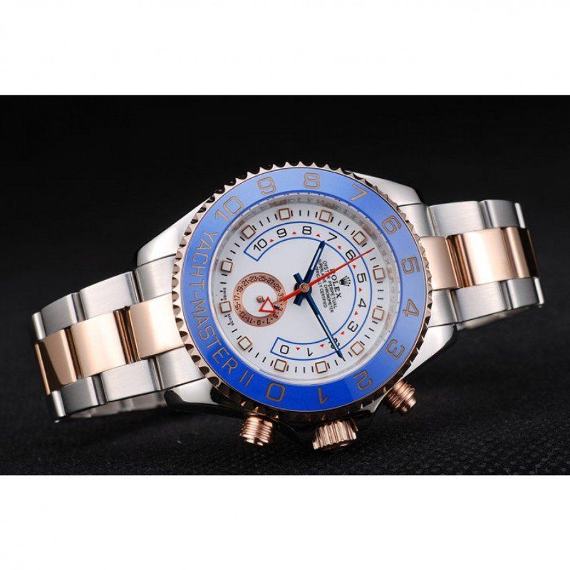 rol€x Yacht-Master Blue Ceramic Bezel White Dial Watch
