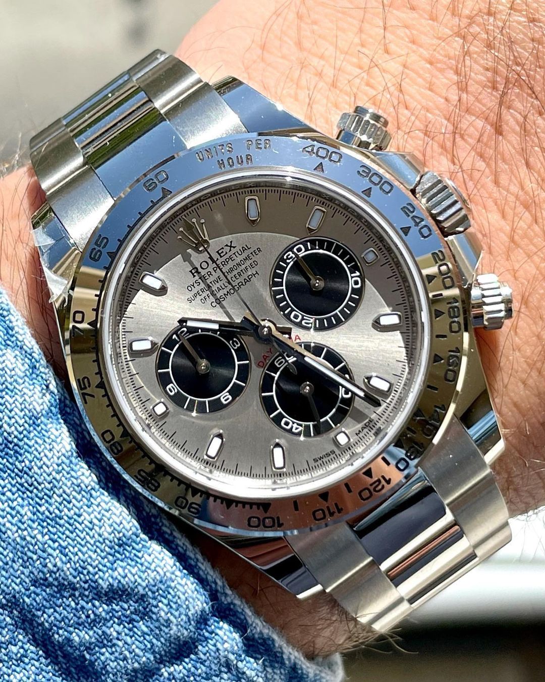 rol€x White Gold Daytona 116509 Steel and Black