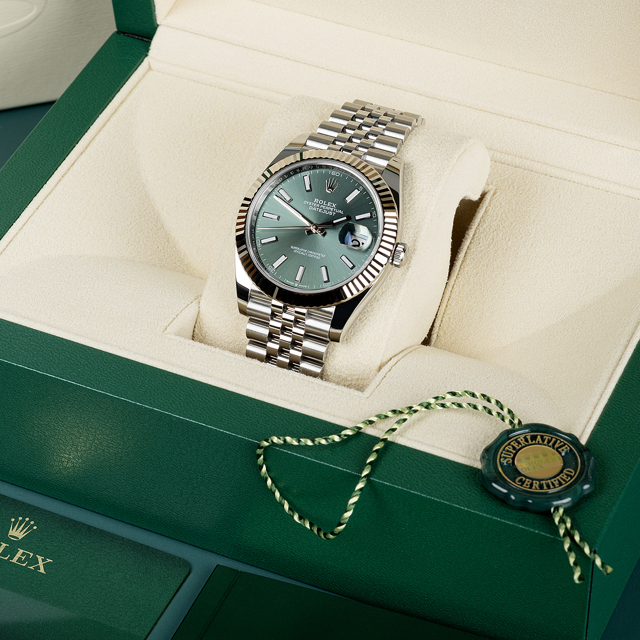 rol€x Datejust 41'Mint Green' 126334 Steel & White Gold