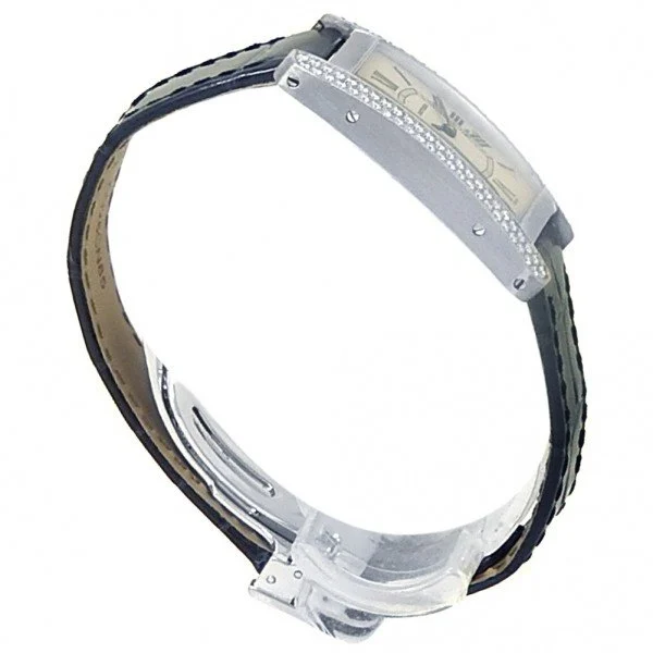 C@RTIER Tank Am��ricaine Medium Model 18K White Gold & Diamonds Ladies Watch, WJTA0031