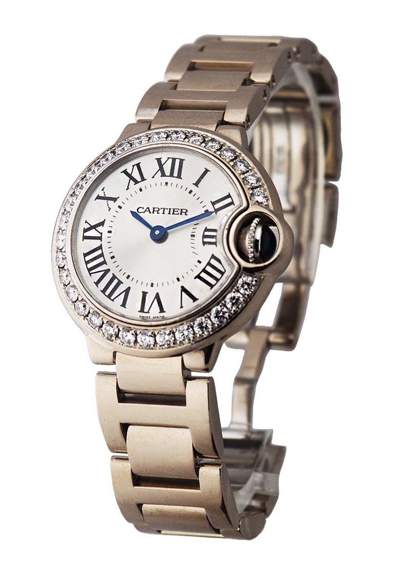 C@RTIER Ballon Bleu 28mm White Gold & Diamond Lady��s Watch, WE9003Z3