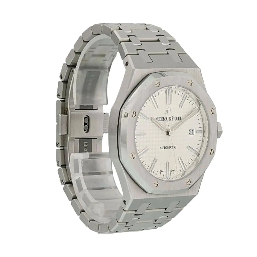 AUDEM@RS P!GUET Royal Oak 41mm Rhodium-Toned Dial Titanium Bracelet Men's Watch